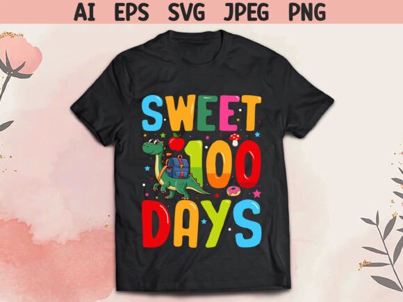 100 Days School T-shirt Design: Creative Assets for Celebration