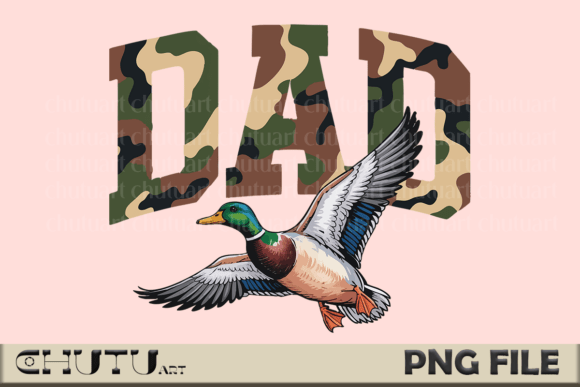 Camo Dad PNG: Duck Hunting Design for Outdoor Branding