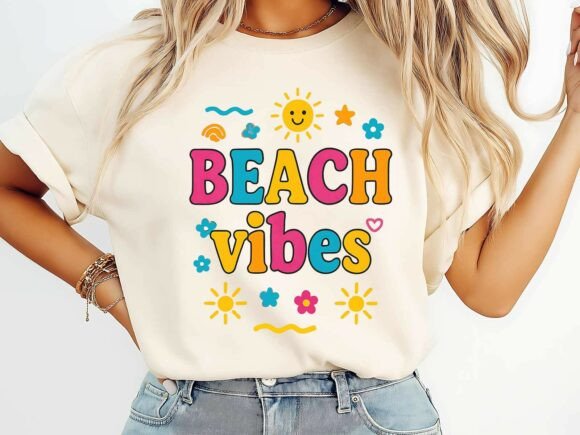 Capturing Coastal Joy: The Beach Vibes T-Shirt Design