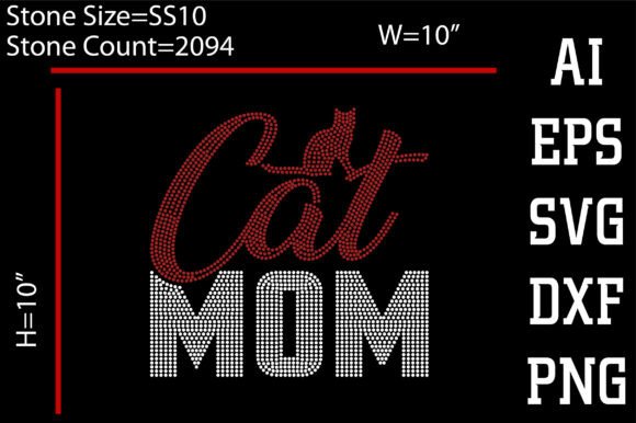 Cat Mom Rhinestone Design: A Sparkling Graphic Asset