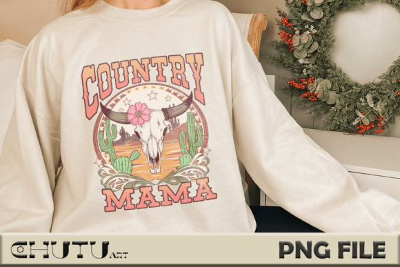 Country Mama Western Cactus Skull Design: A Visual Asset
