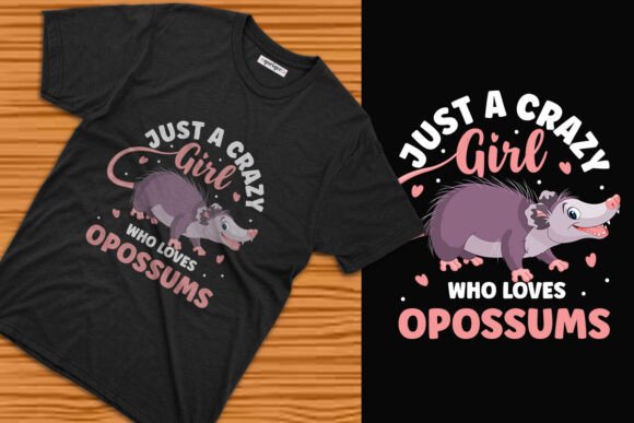 Crazy Girl Opossum Lover Design: Quirky Charm for Creative Projects