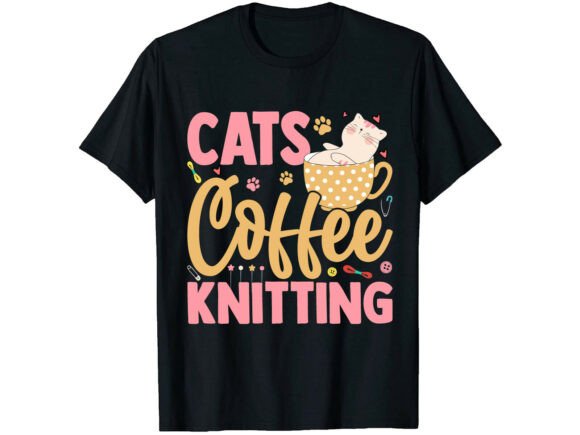 Cute Cats Coffee Knitting: A Cozy Design for Creators