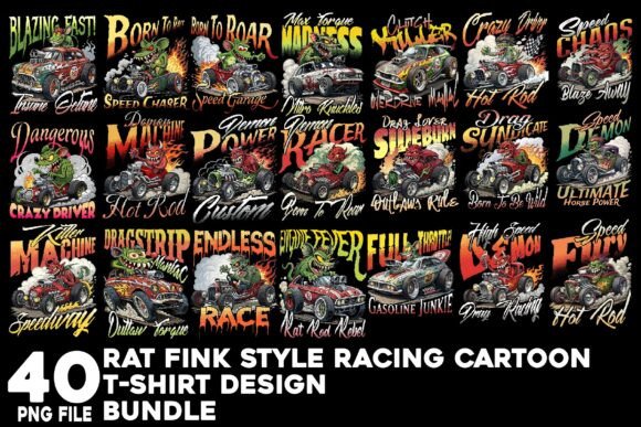 Rat Fink Style Racing Design Bundle: Unleash Creative Energy