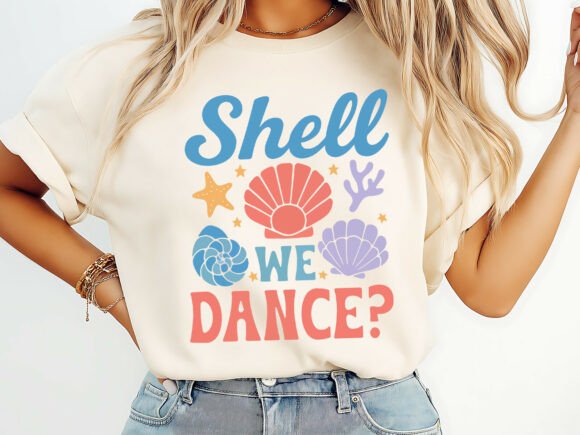 Shell We Dance? – T-Shirt Design: Coastal Charm for Creative Projects